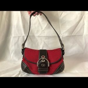 COACH Red Signature Flap Bag